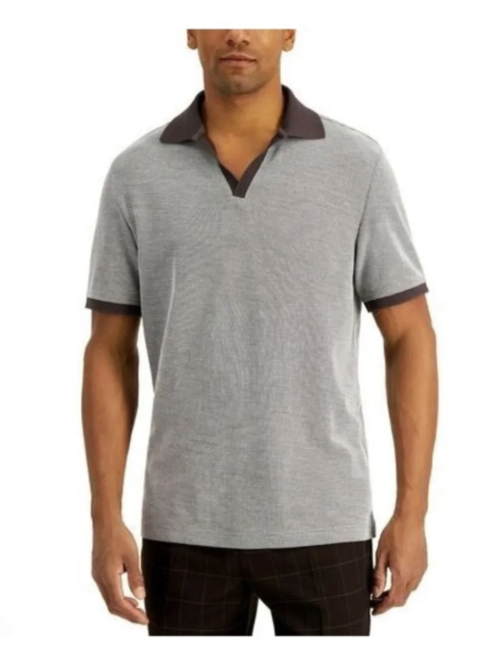 Tasso Elba Men's Siena Novelty Polo Shirt Coffee Brown Size S